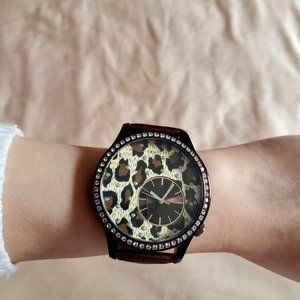 Guess Watch in Genuine Leather (Leopard Print)